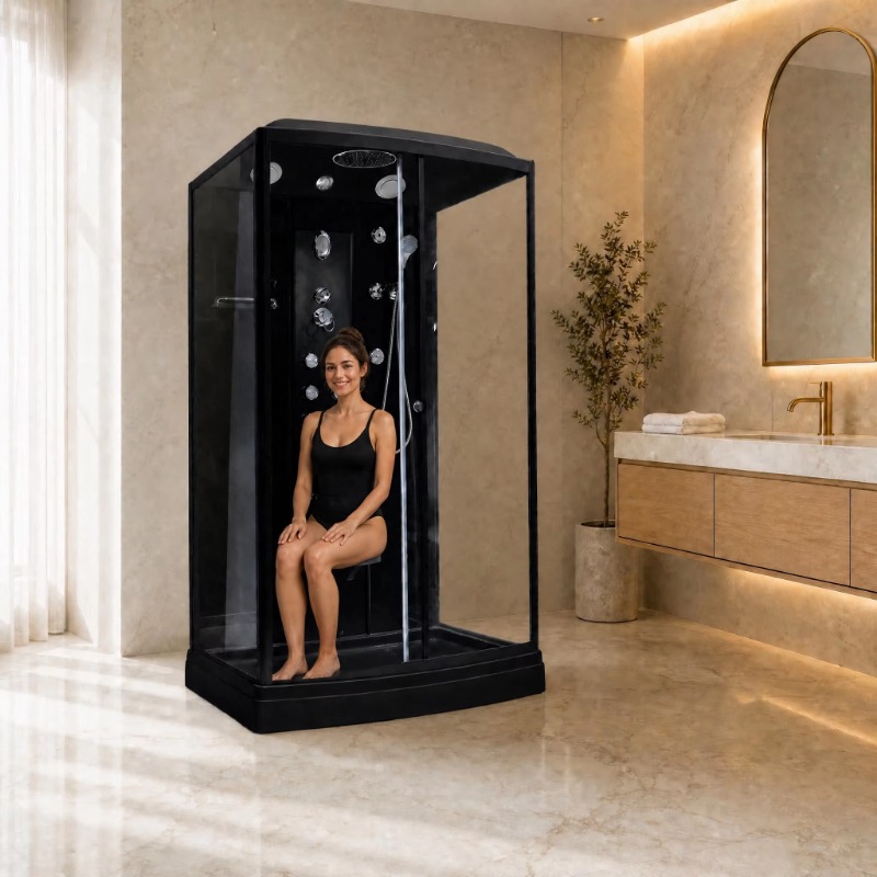 Massage - Walk In Luxury Black Frame Rectangular