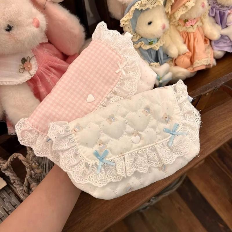Makeup - Portable Polka Dot Lace Makeup Bag