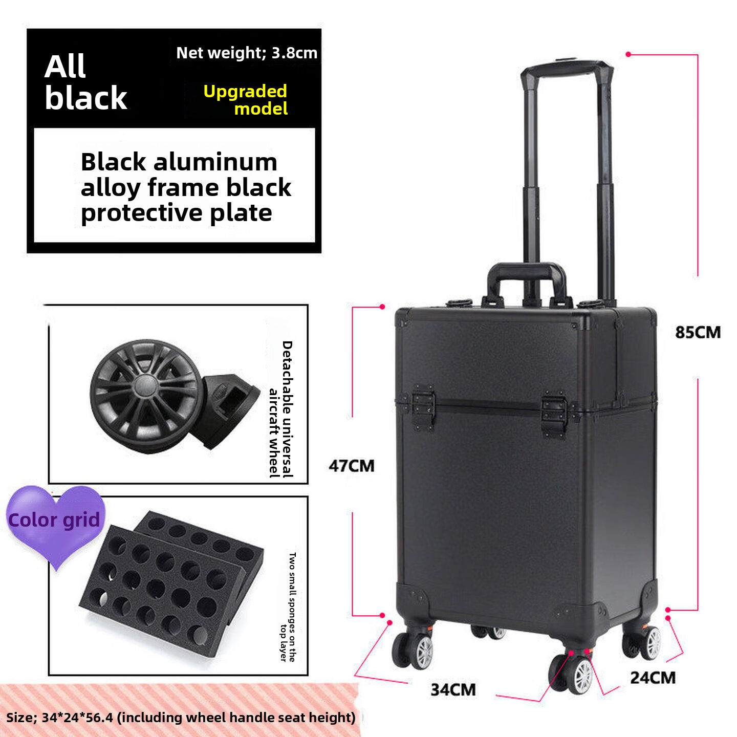 Rolling Makeup Case, Lockable  - Makeup review and price