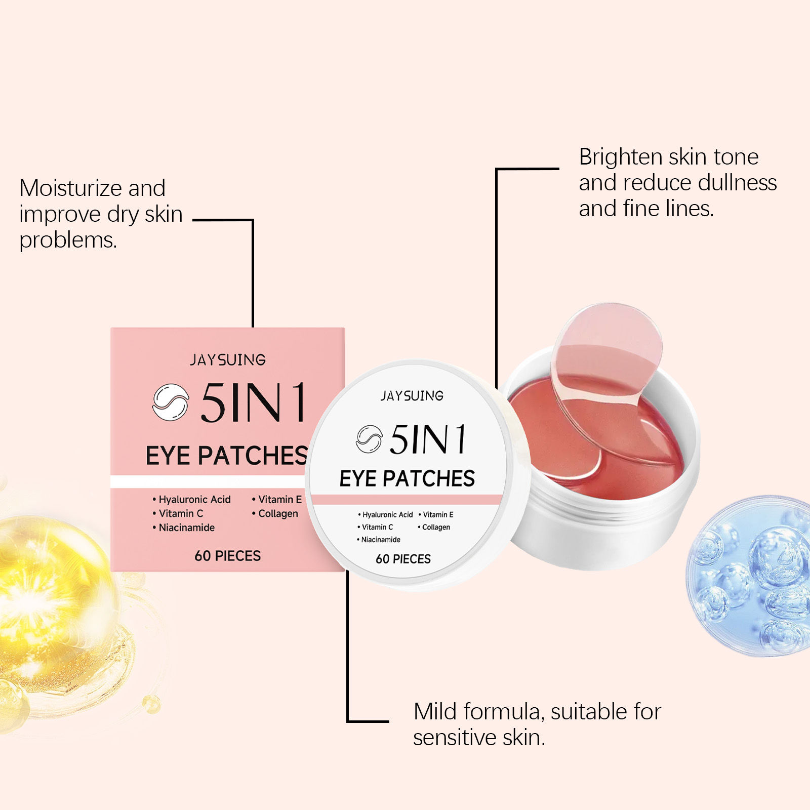 JAYSUING 5-in-1 Under Eye Patc - Hyaluronic Acid Facial Serum review and price