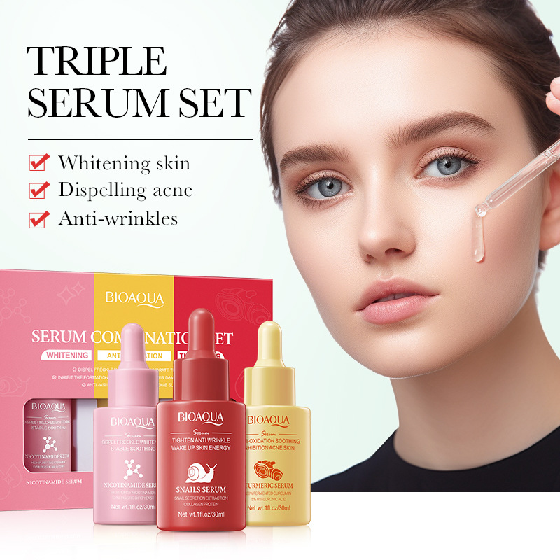 3pcs/set BIOAQUA Vitamin C Ret - Hyaluronic Acid Facial Serum review and price