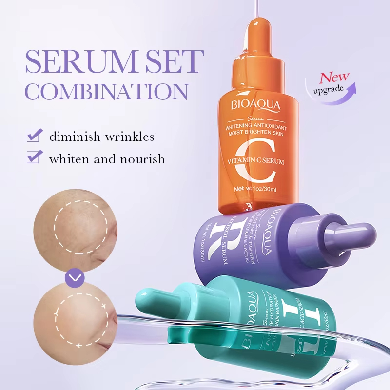 3pcs/set BIOAQUA Vitamin C Ret - Hyaluronic Acid Facial Serum review and price