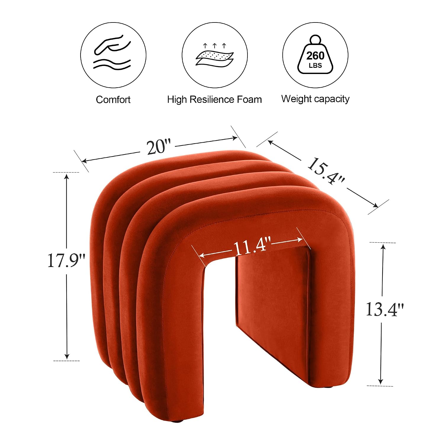 Velvet Pouf Ottoman Stool 18 I - Makeup review and price