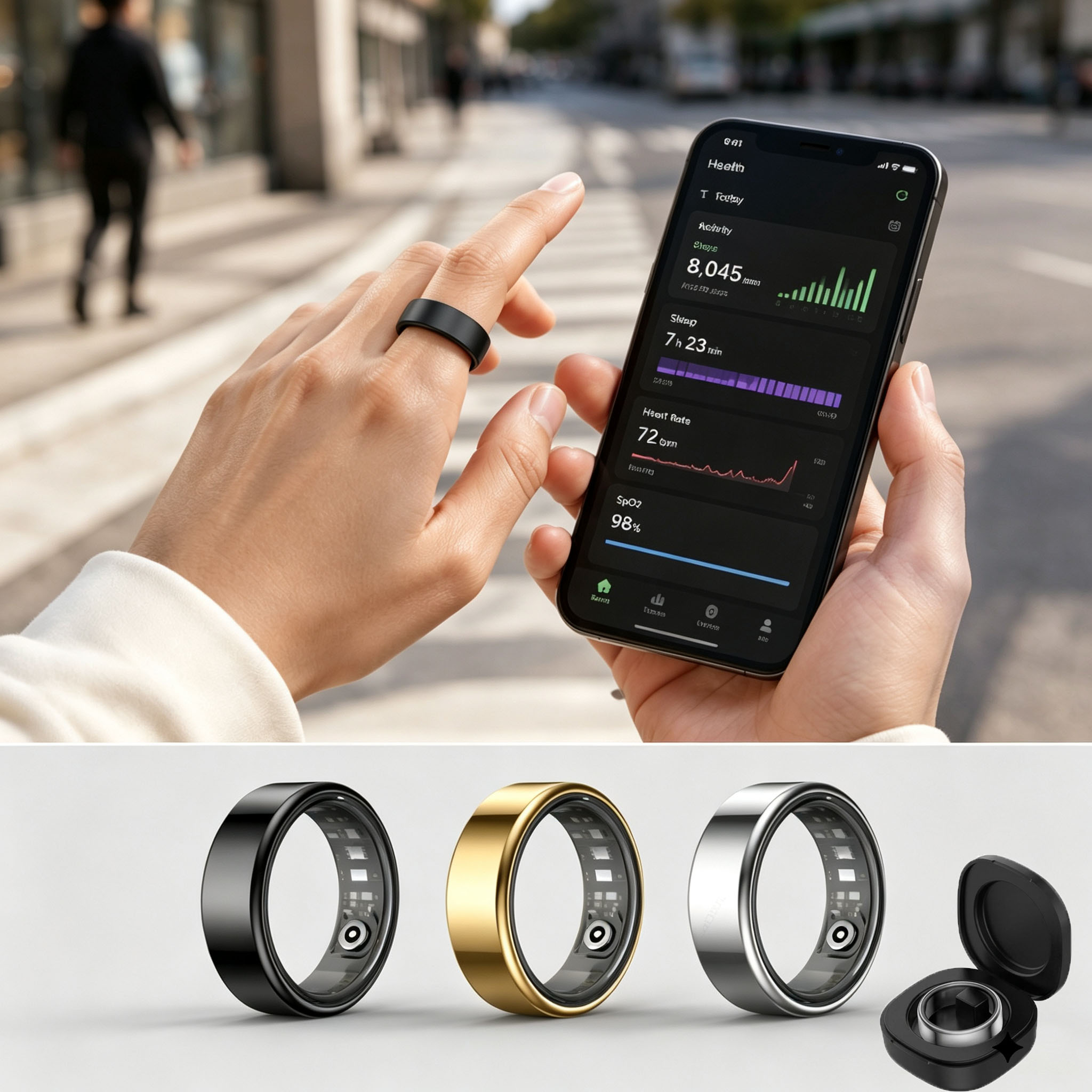 Smart Ring Heart Rate Blood Pr - Health Monitors review and price
