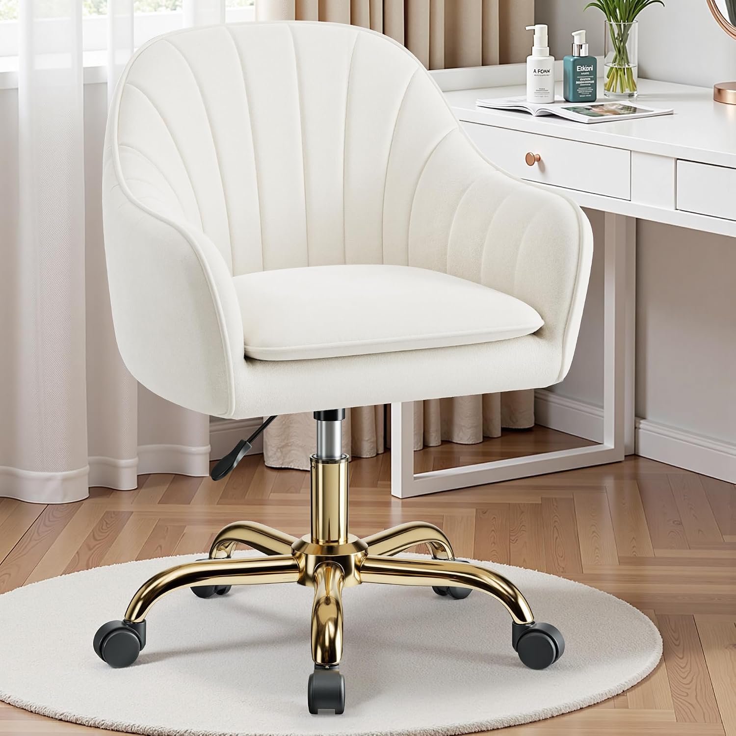 Vanity Chair with Wheels, Comf - Makeup review and price