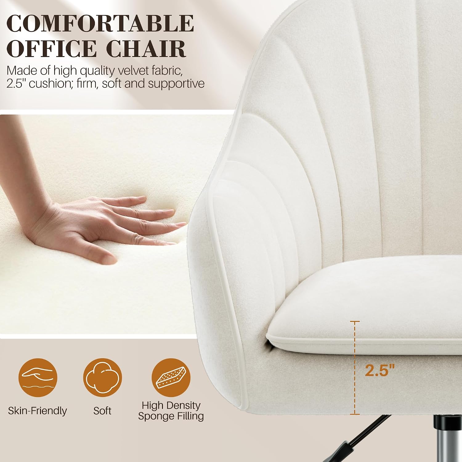 Vanity Chair with Wheels, Comf - Makeup review and price